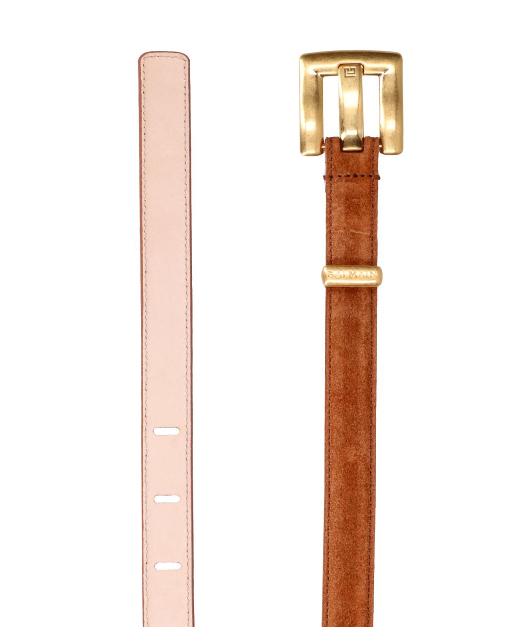 BALMAIN Коричневый кожаный ремень, фото 2