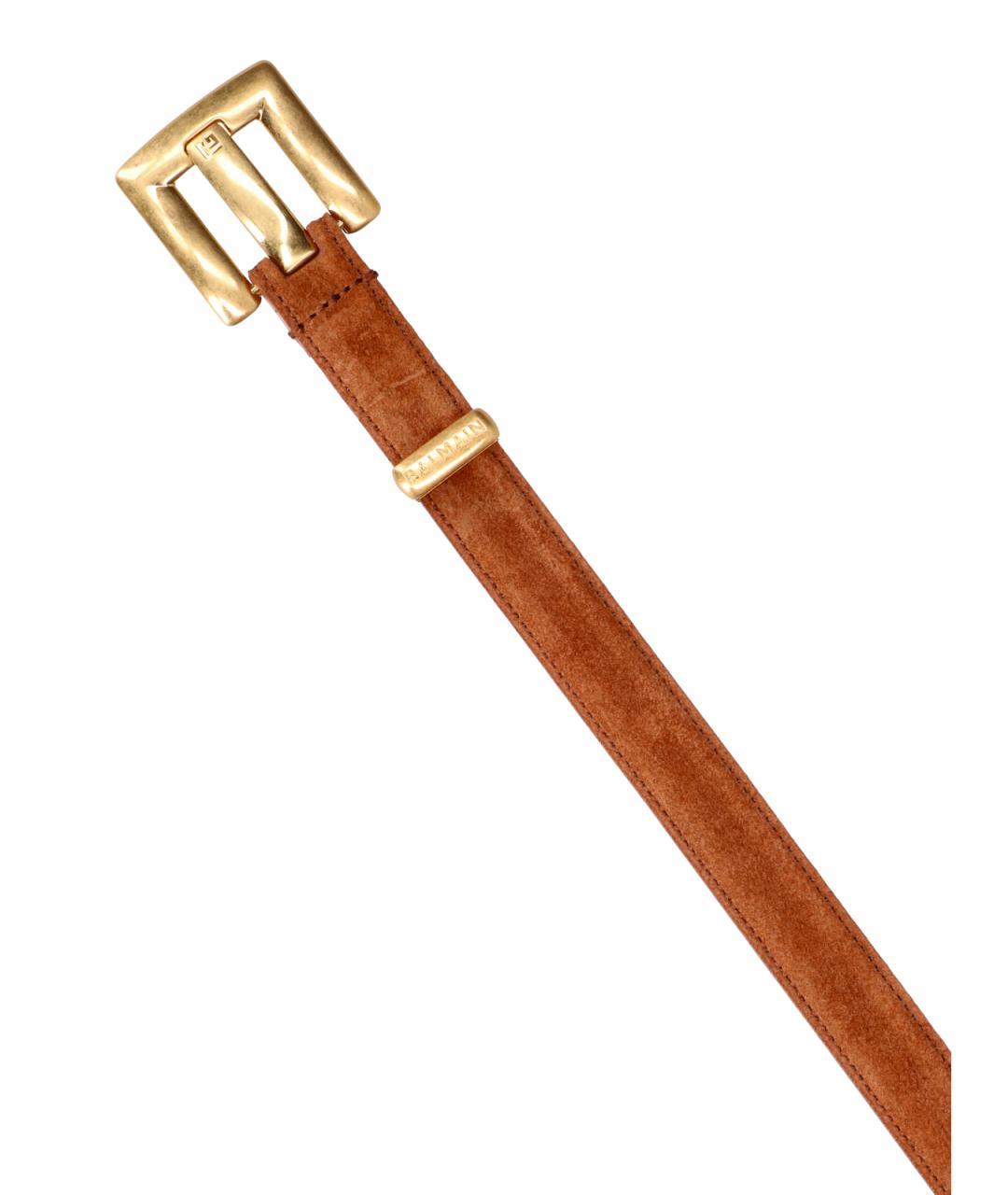 BALMAIN Коричневый кожаный ремень, фото 3