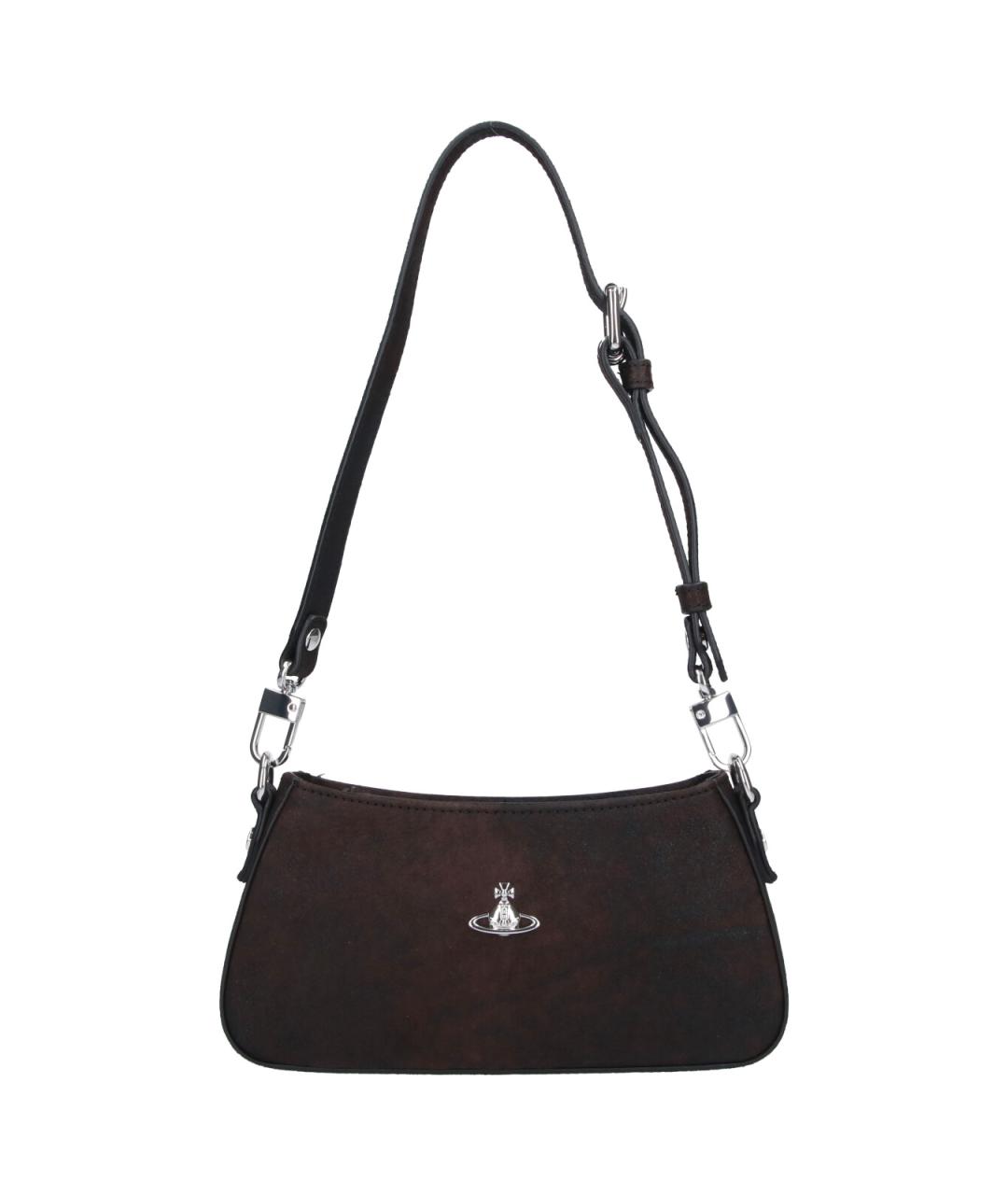 VIVIENNE WESTWOOD Коричневая кожаная сумка через плечо, фото 1