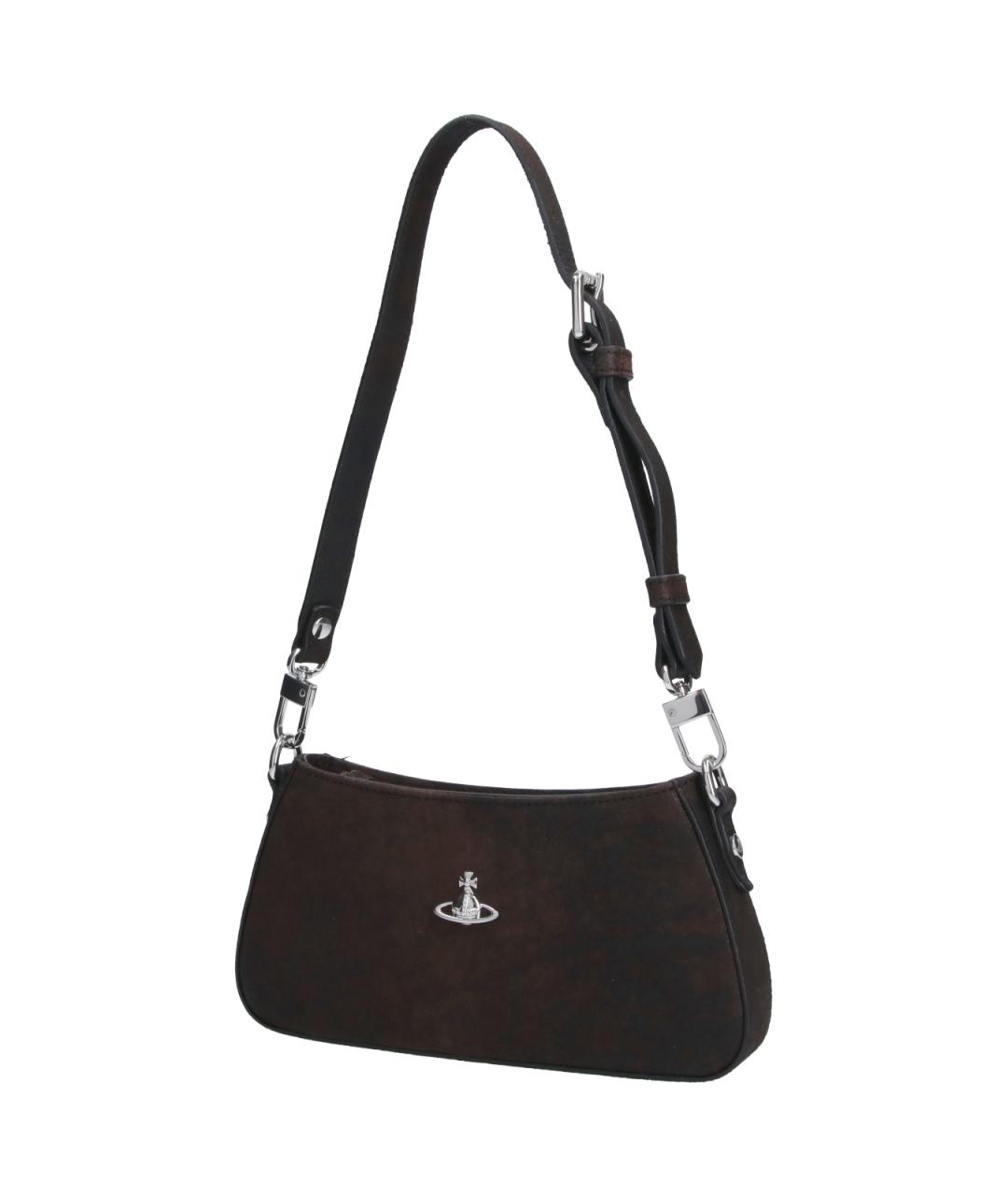 VIVIENNE WESTWOOD Коричневая кожаная сумка через плечо, фото 2