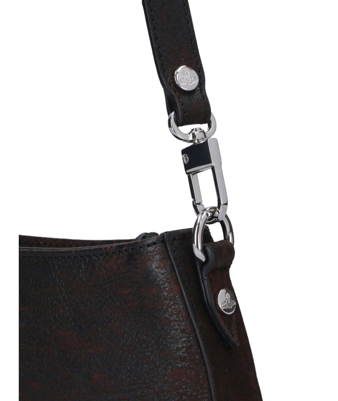 VIVIENNE WESTWOOD Коричневая кожаная сумка через плечо, фото 4