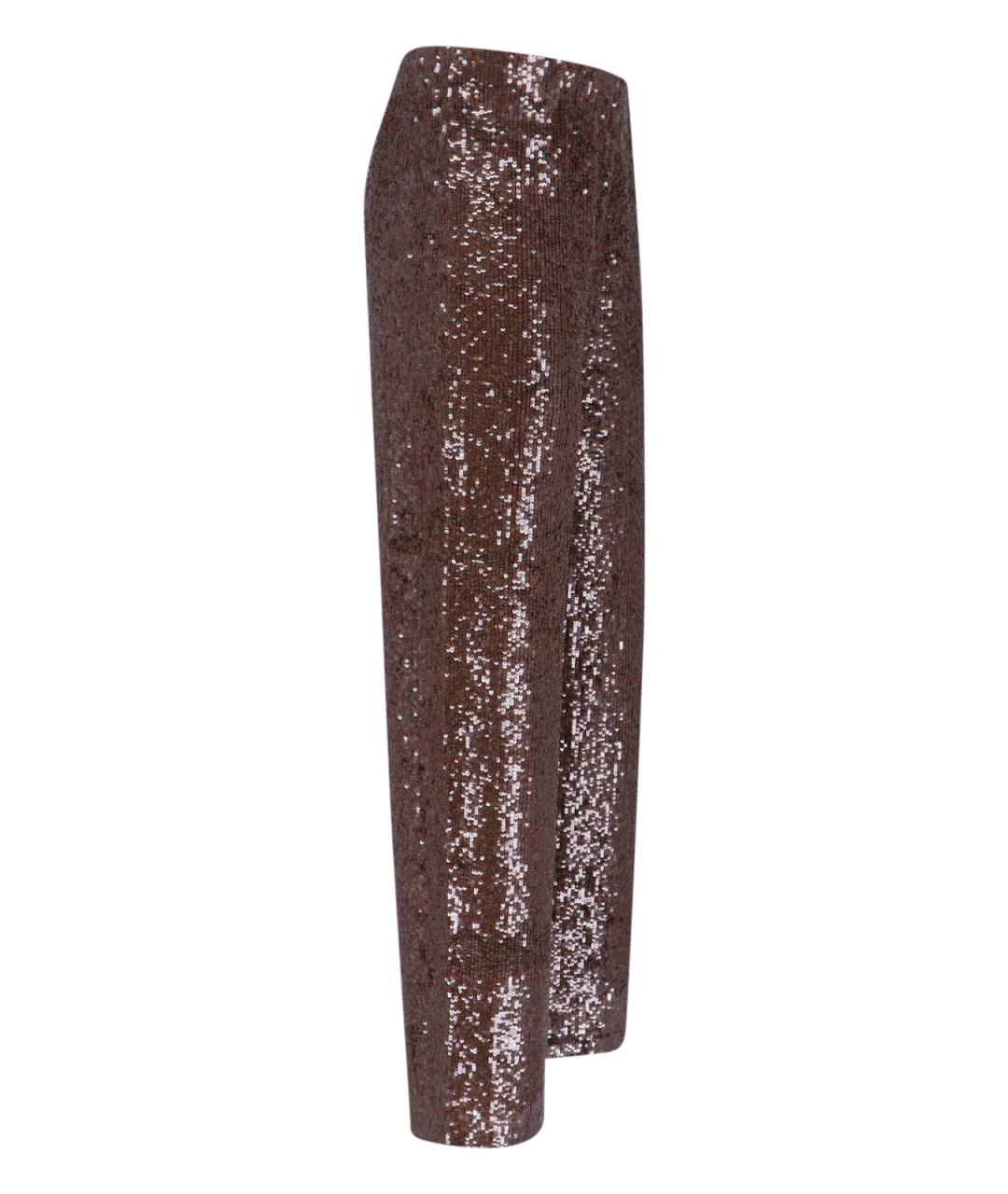 P.A.R.O.S.H. Коричневые полиамидовые прямые брюки, фото 3