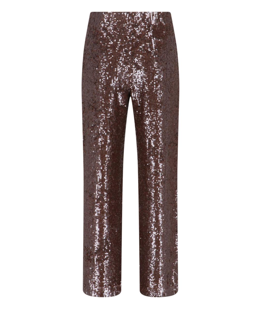 P.A.R.O.S.H. Коричневые полиамидовые прямые брюки, фото 2