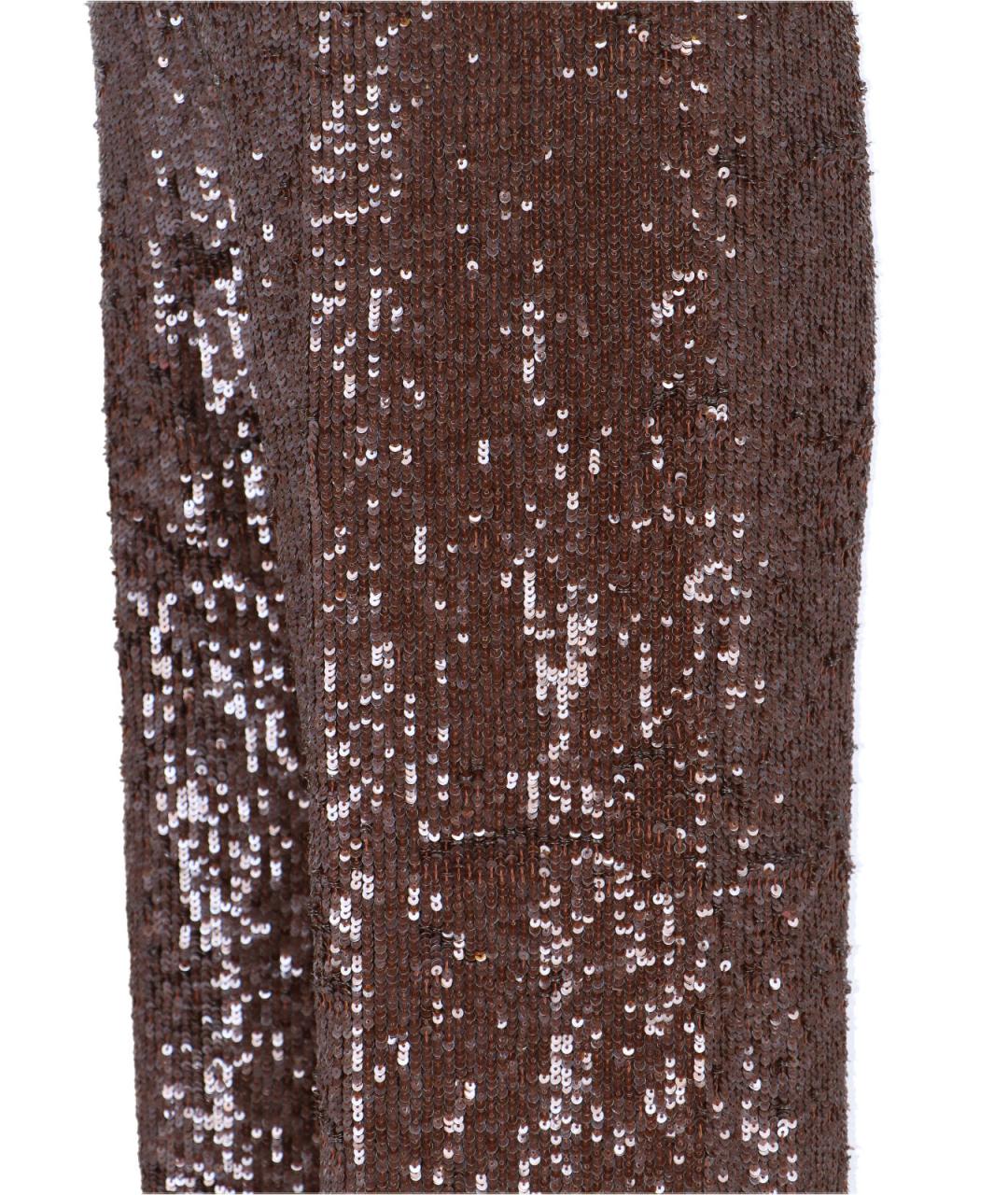 P.A.R.O.S.H. Коричневые полиамидовые прямые брюки, фото 4