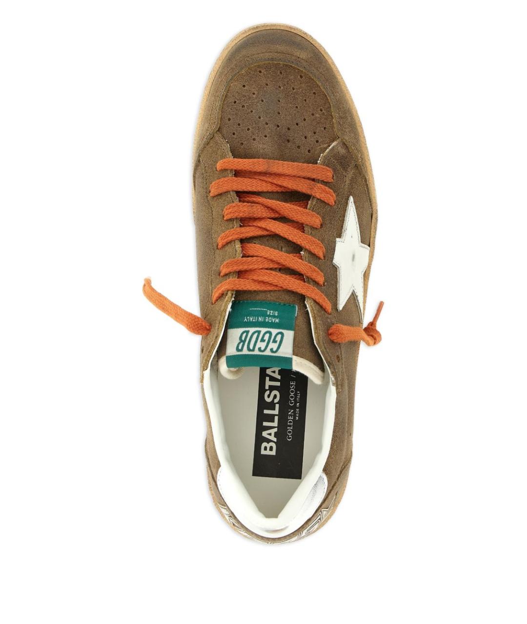 GOLDEN GOOSE DELUXE BRAND Коричневые замшевые низкие кроссовки / кеды, фото 5