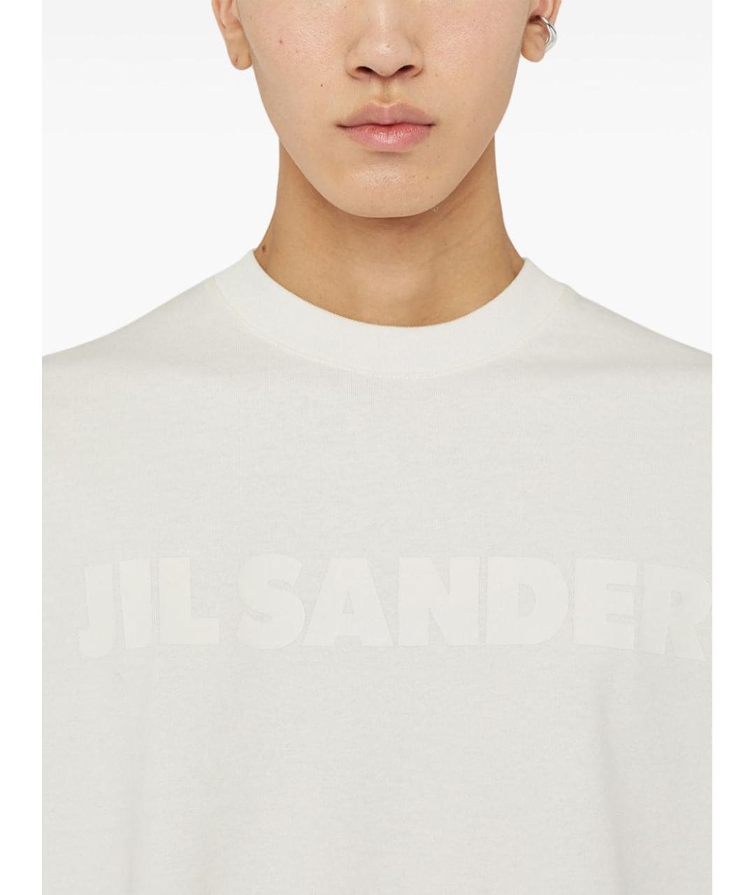 JIL SANDER Белая хлопковая футболка, фото 2