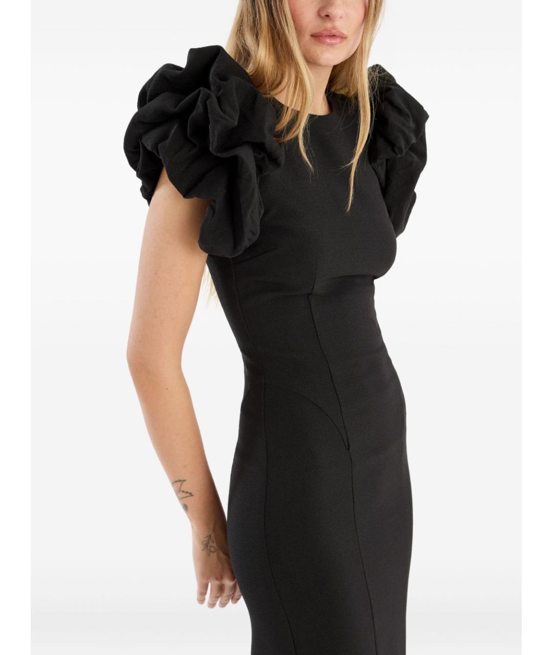 ROTATE Черное полиэстеровое вечернее платье, фото 3