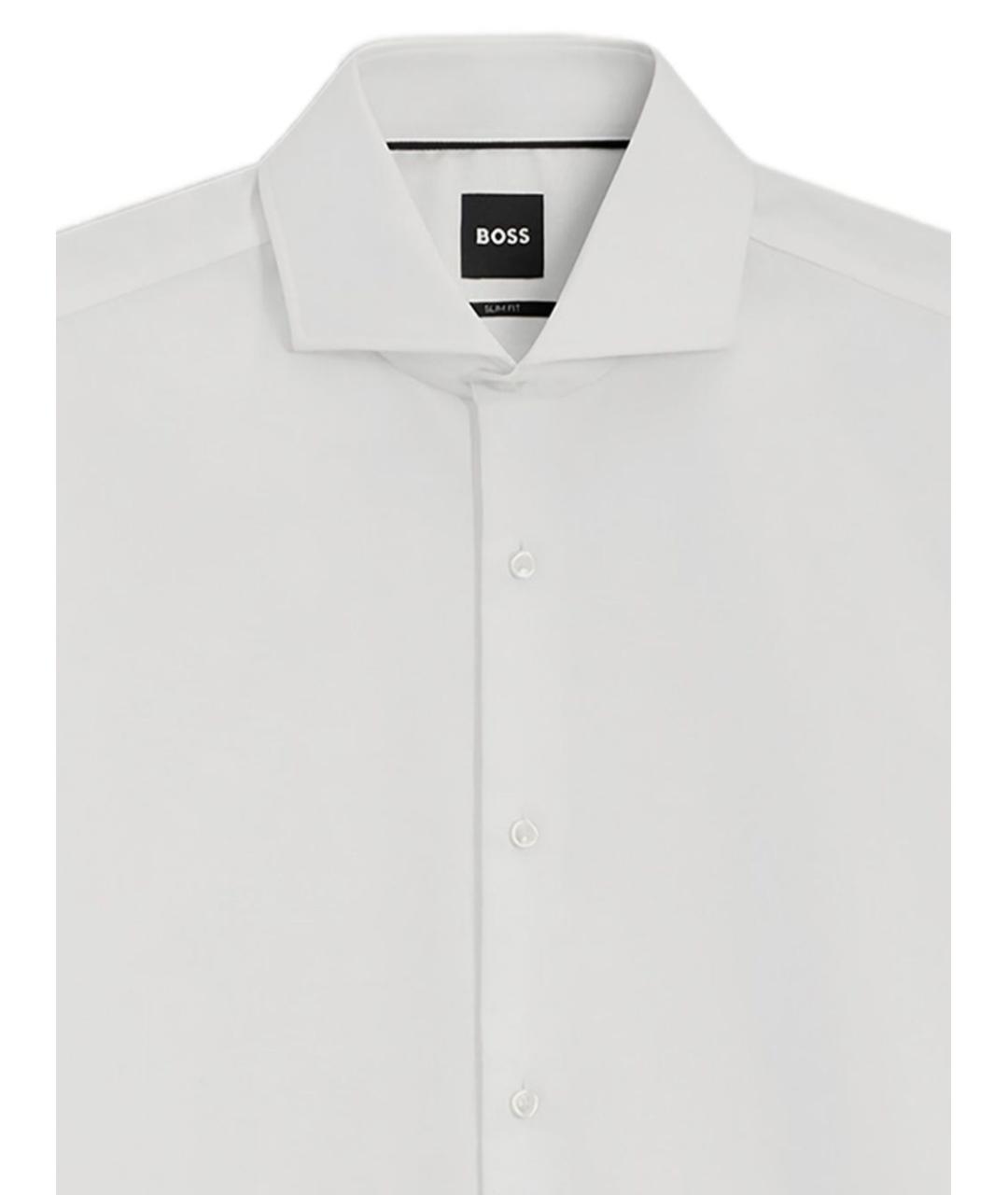 HUGO BOSS Белая хлопковая классическая рубашка, фото 2