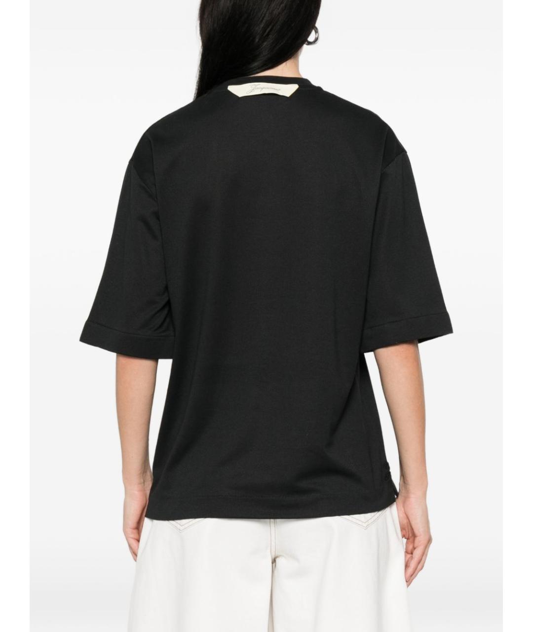 JACQUEMUS Черная хлопковая футболка, фото 3