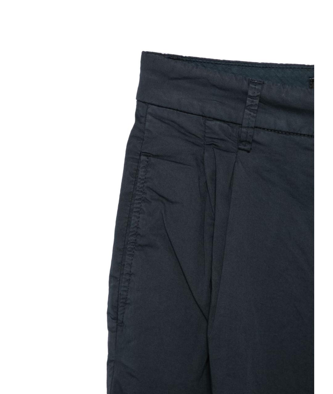 PEUTEREY Темно-синие хлопковые прямые брюки, фото 3