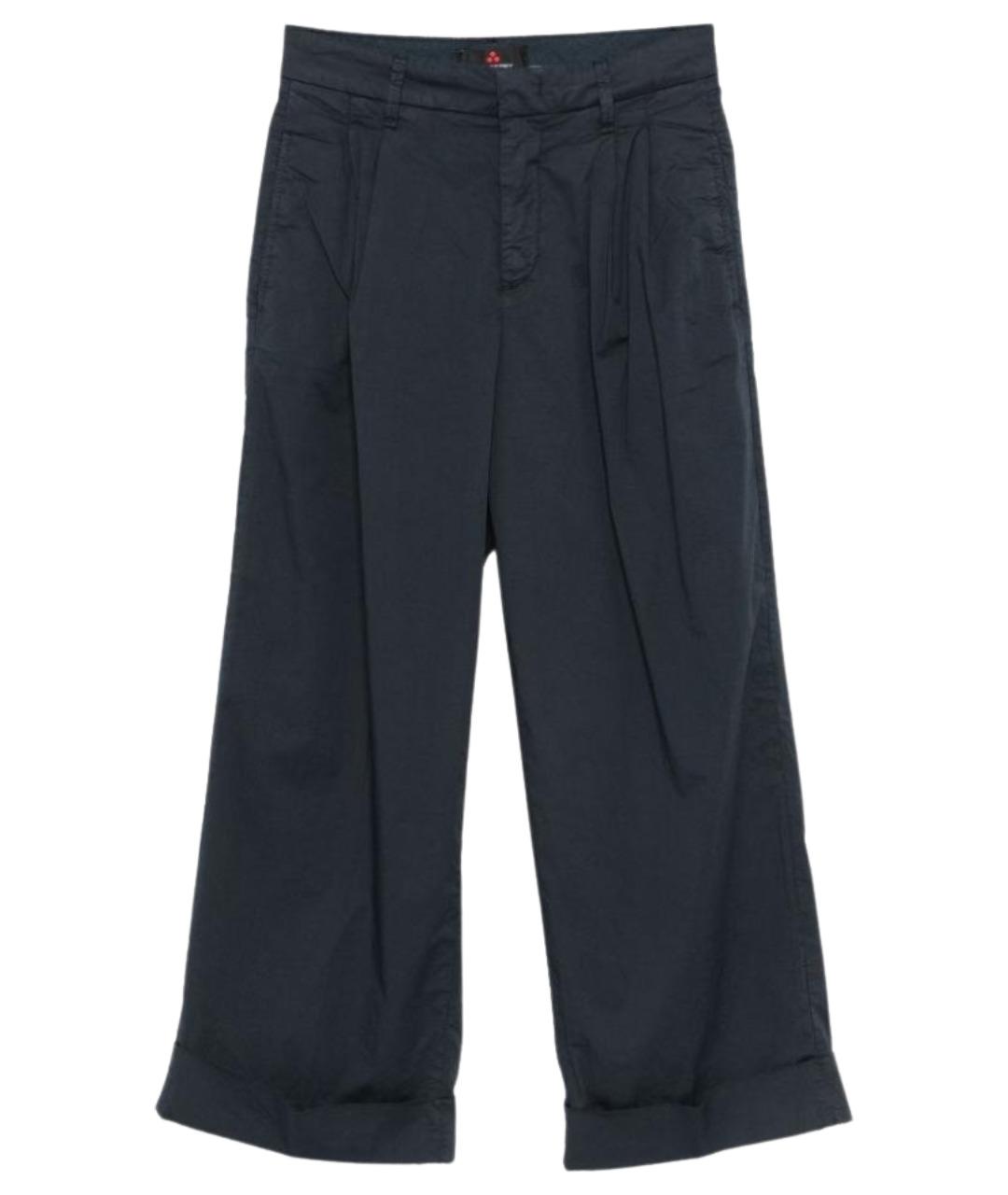 PEUTEREY Темно-синие хлопковые прямые брюки, фото 4