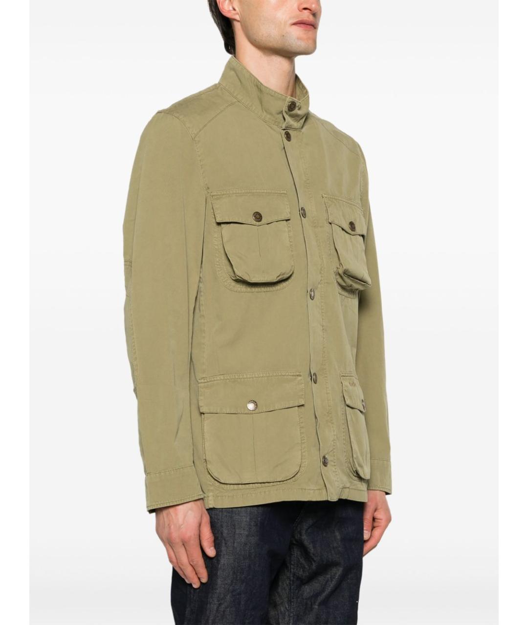 BARBOUR Зеленая хлопковая куртка, фото 4