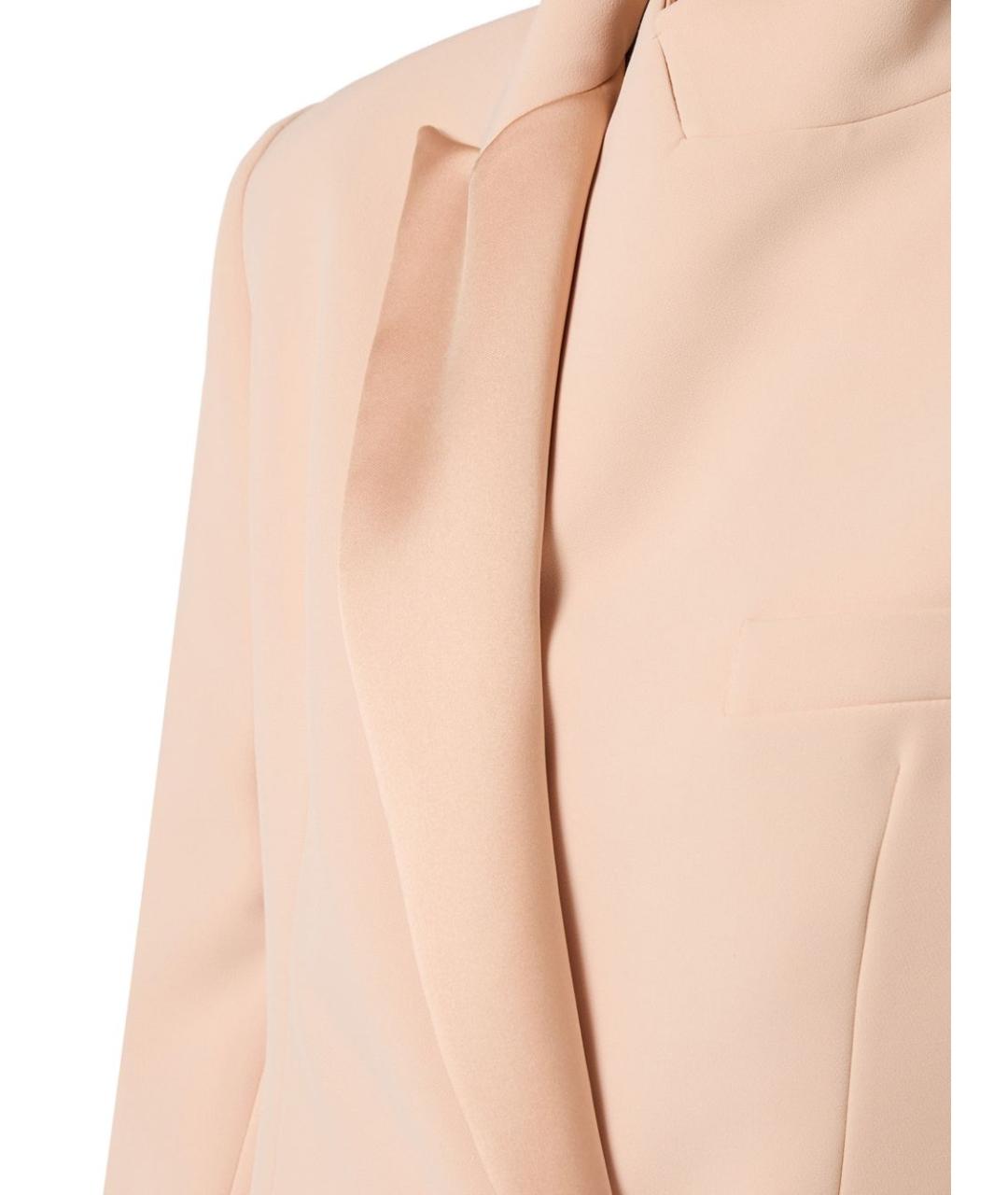 ELISABETTA FRANCHI Бежевый полиэстеровый жакет/пиджак, фото 3