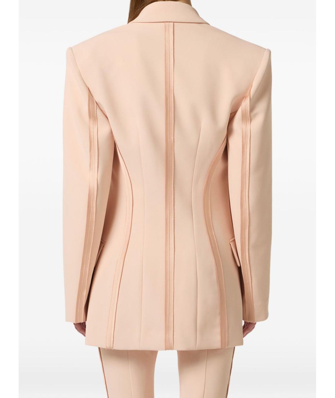 ELISABETTA FRANCHI Бежевый полиэстеровый жакет/пиджак, фото 4