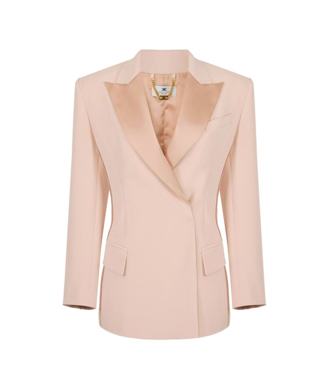 ELISABETTA FRANCHI Бежевый полиэстеровый жакет/пиджак, фото 1