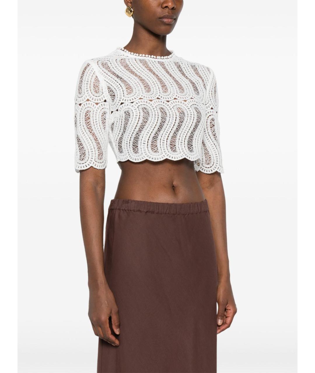 RAQUEL DINIZ Белая полиэстеровая футболка, фото 5