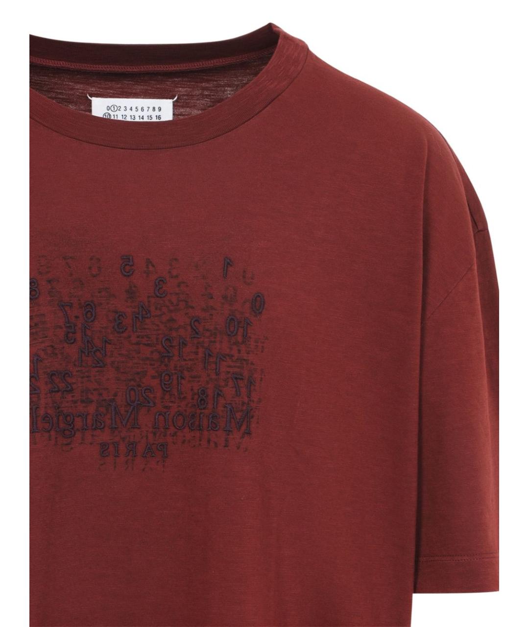 MAISON MARGIELA Красная хлопковая футболка, фото 3