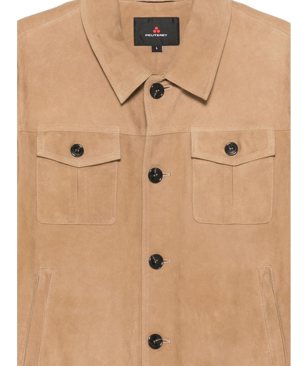 PEUTEREY Бежевая замшевая куртка, фото 3
