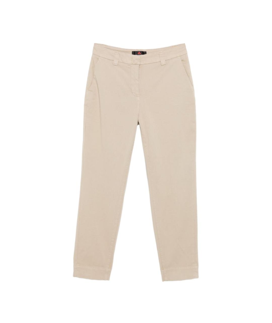 PEUTEREY Бежевые хлопковые прямые брюки, фото 1