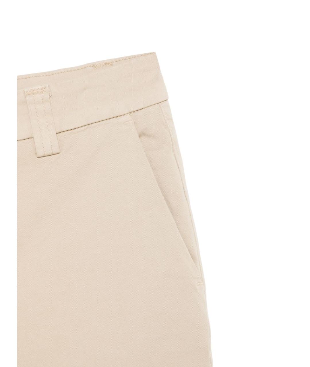 PEUTEREY Бежевые хлопковые прямые брюки, фото 3