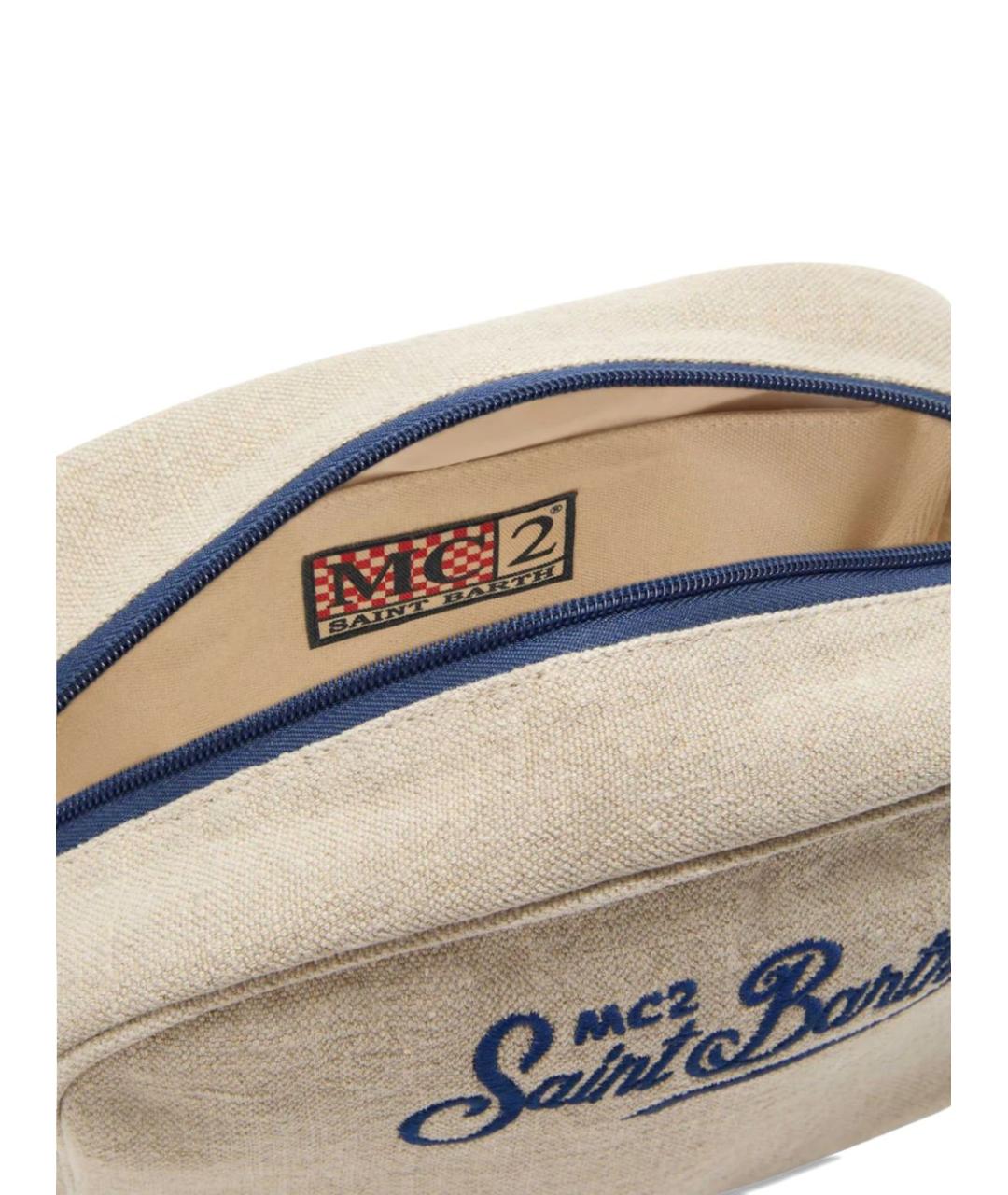 MC2 SAINT BARTH Бежевая льняная барсетка, фото 3