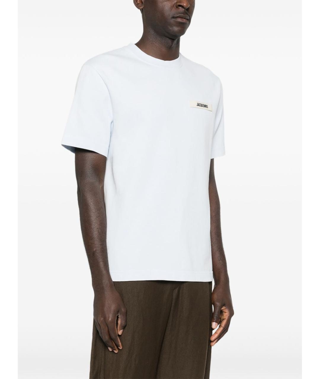 JACQUEMUS Голубая хлопковая футболка, фото 5