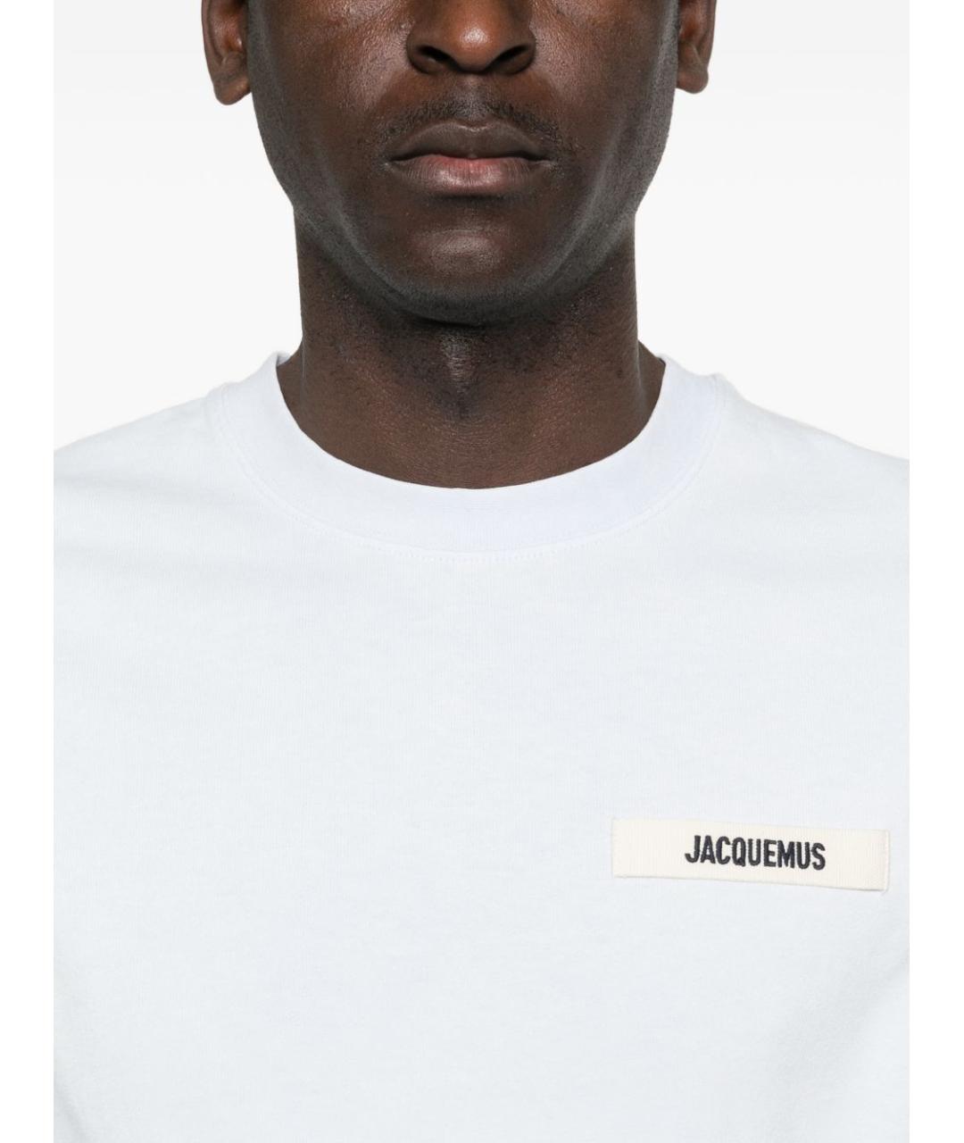 JACQUEMUS Голубая хлопковая футболка, фото 3