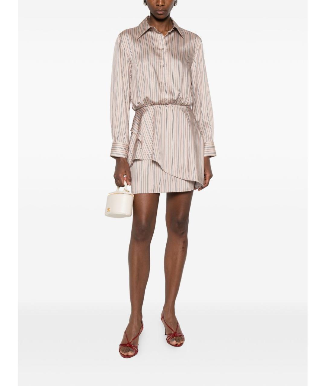 LIU JO Бежевое полиэстеровое повседневное платье, фото 3