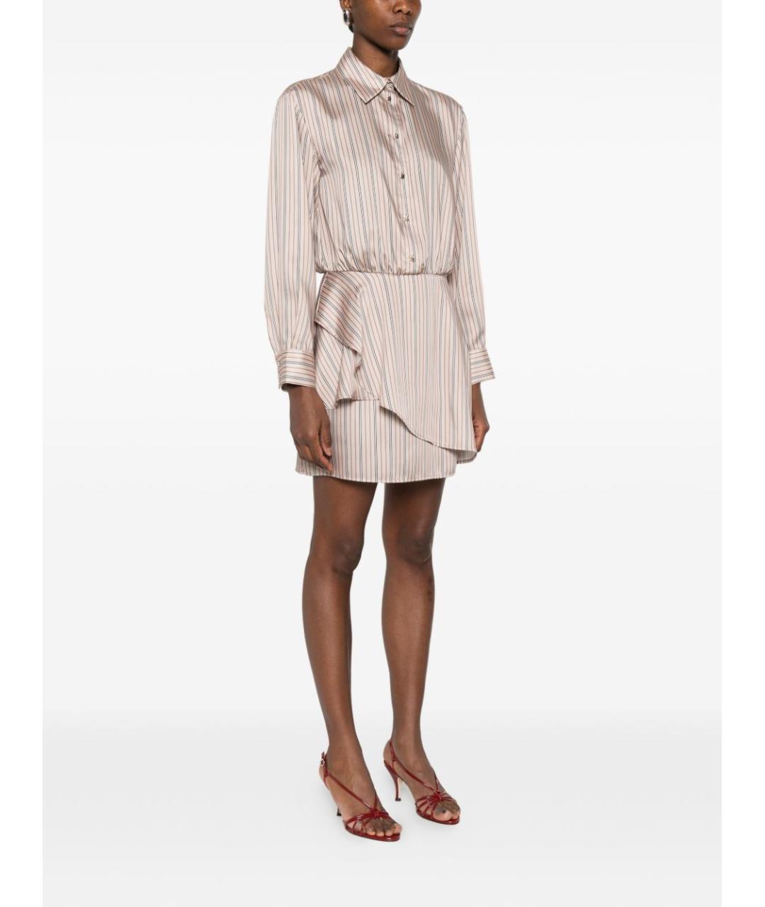 LIU JO Бежевое полиэстеровое повседневное платье, фото 4