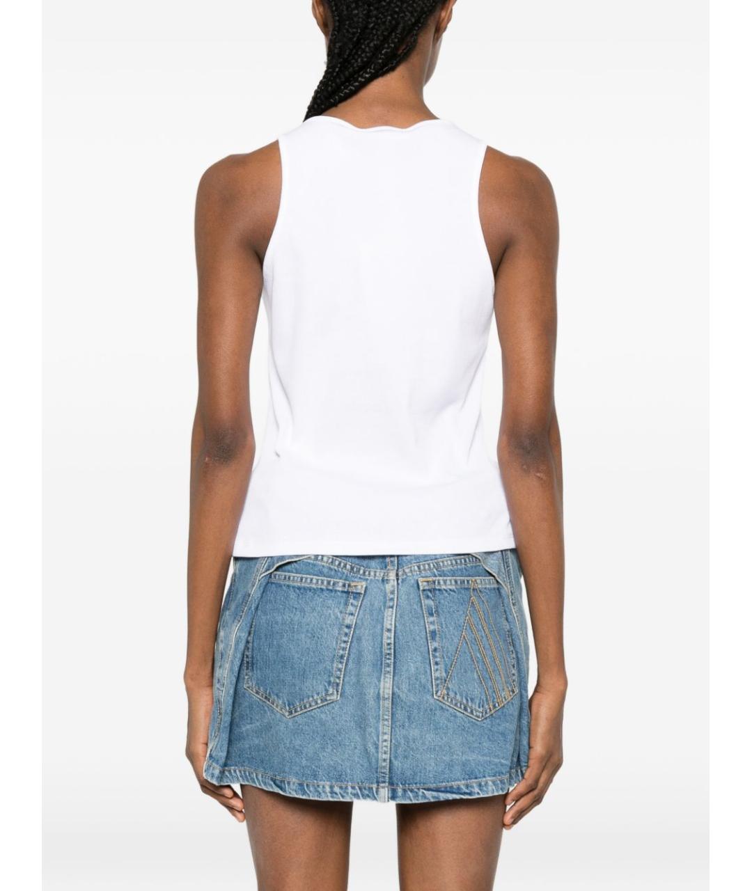 TWIN-SET Белая хлопковая майка, фото 4