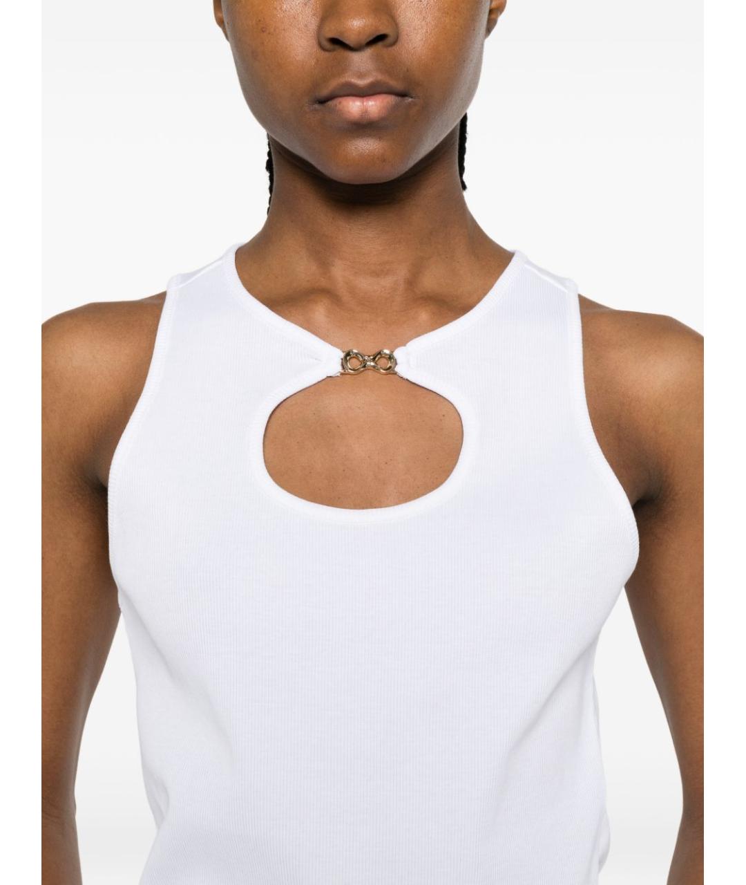 TWIN-SET Белая хлопковая майка, фото 2