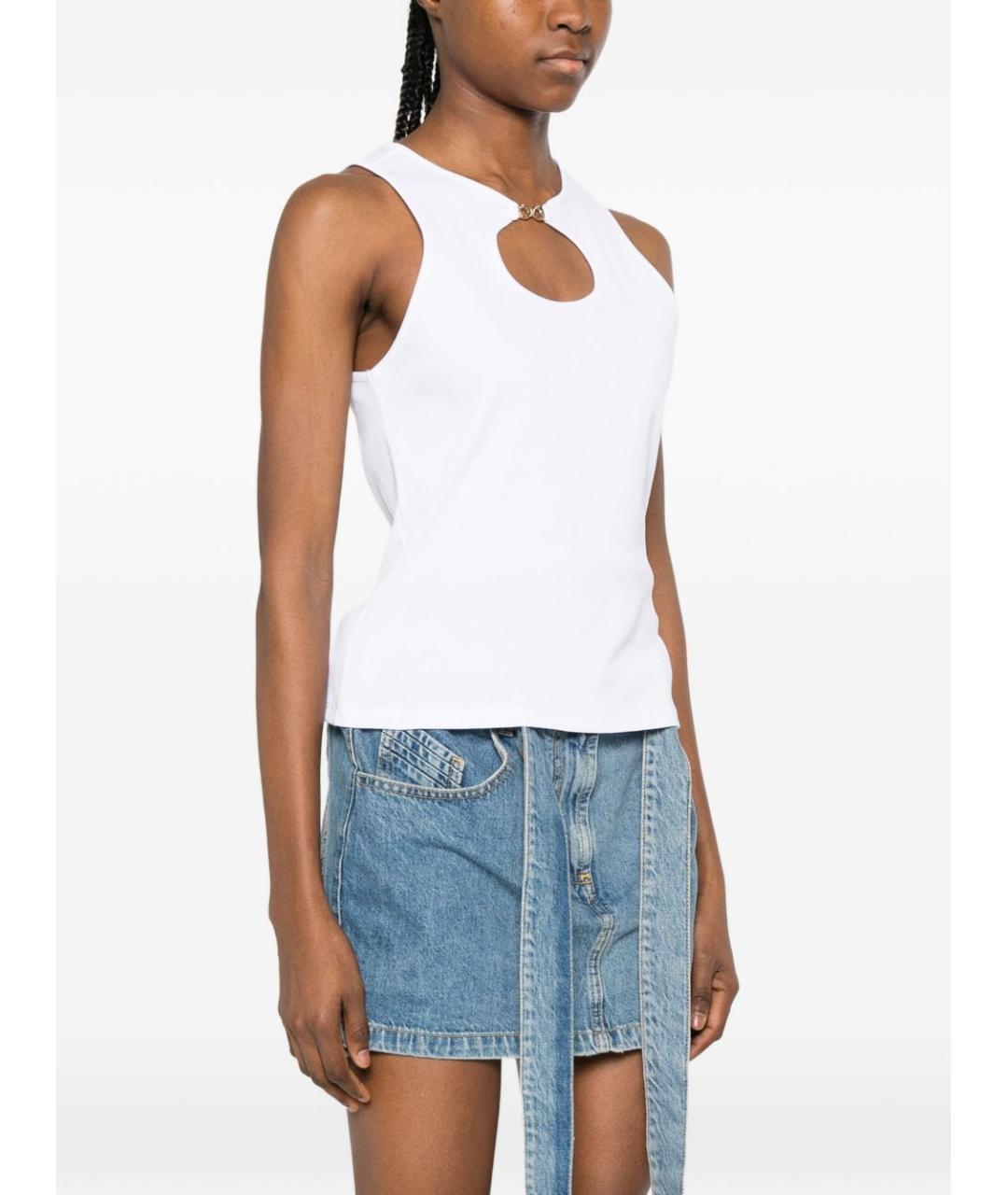 TWIN-SET Белая хлопковая майка, фото 5