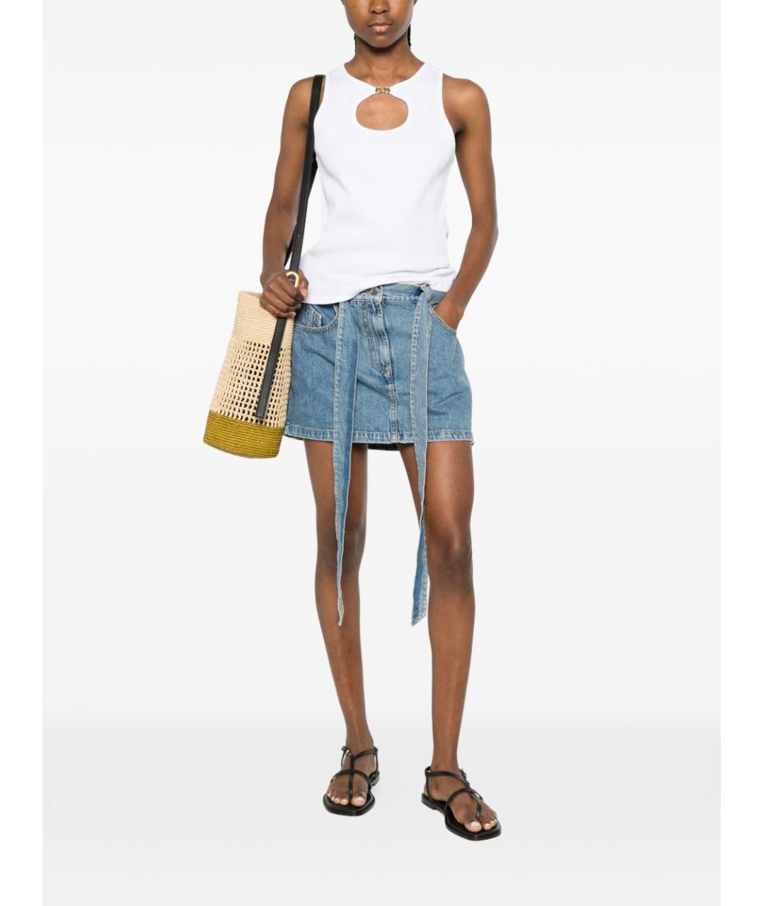 TWIN-SET Белая хлопковая майка, фото 3