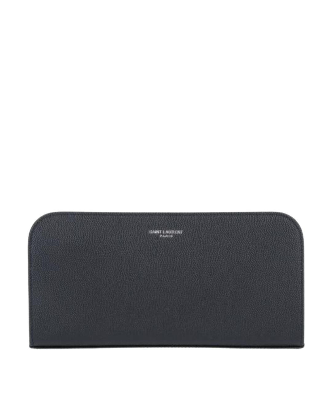 SAINT LAURENT Черный кожаный кошелек, фото 1