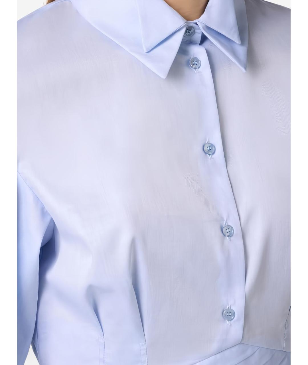 ELISABETTA FRANCHI Голубая хлопковая рубашка, фото 2
