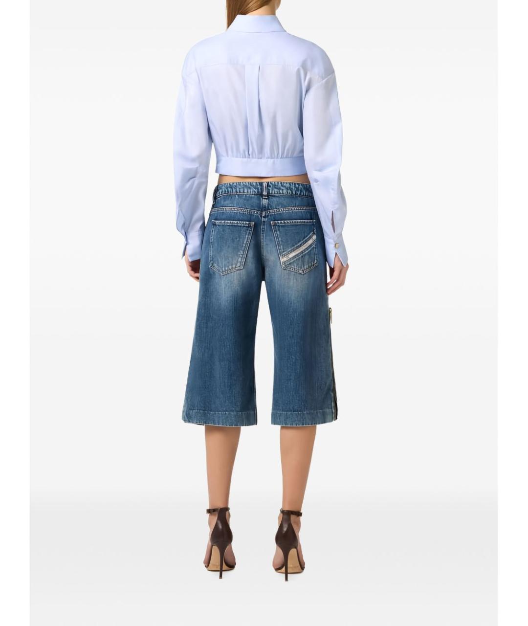 ELISABETTA FRANCHI Голубая хлопковая рубашка, фото 5