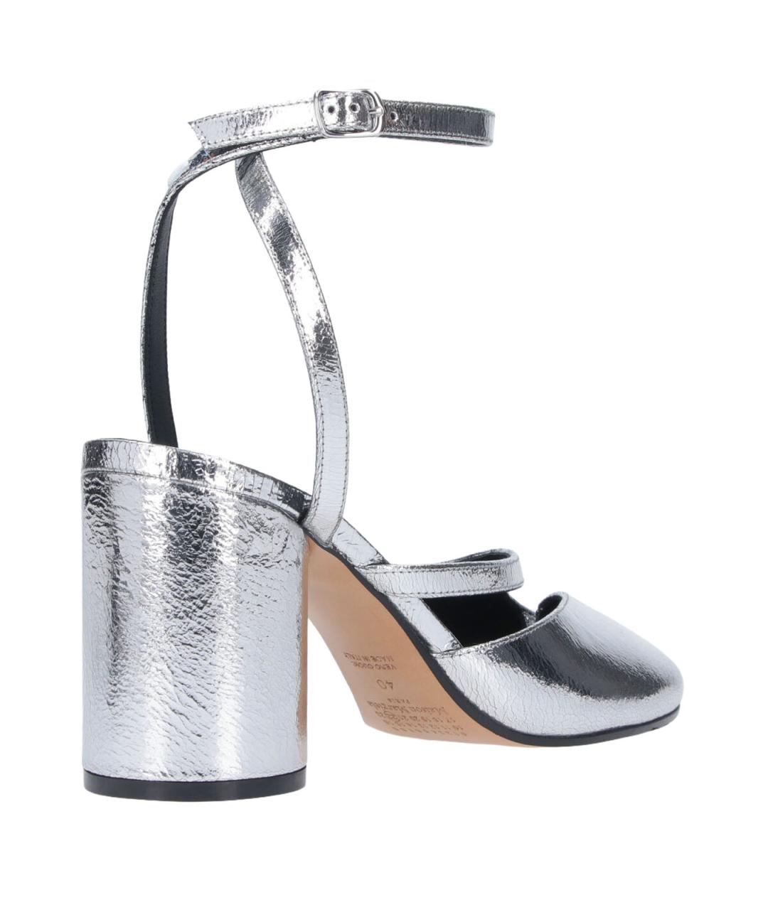 MAISON MARGIELA Серебряные кожаные туфли, фото 4