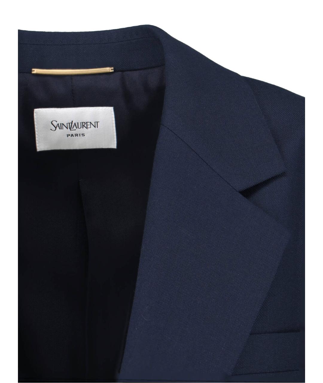 SAINT LAURENT Темно-синий жакет/пиджак, фото 4