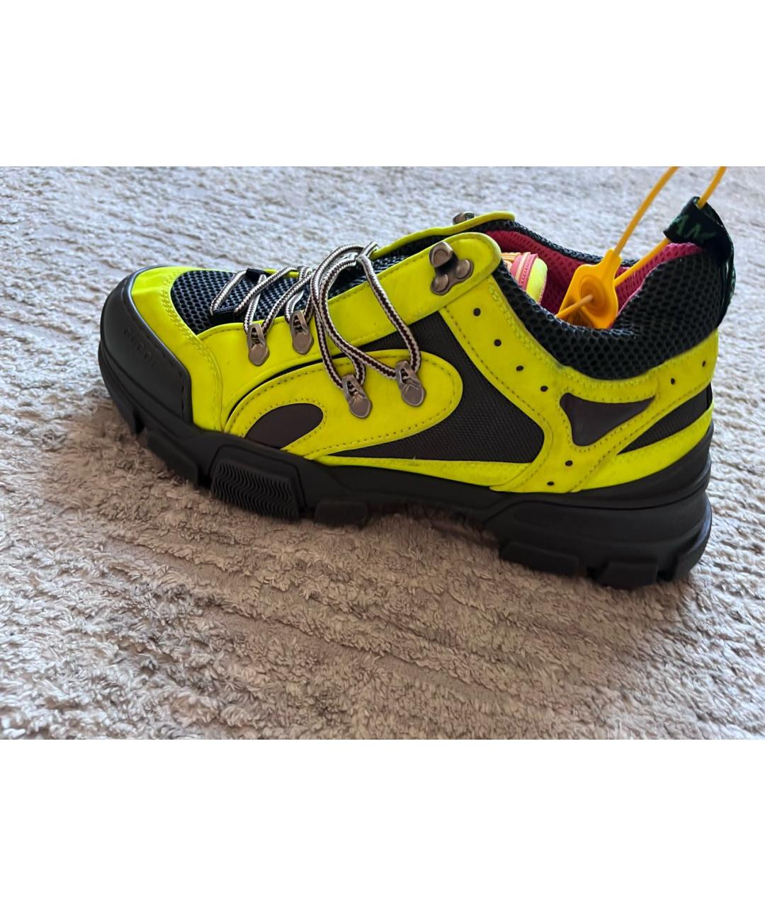 GUCCI Желтые низкие кроссовки / кеды, фото 5