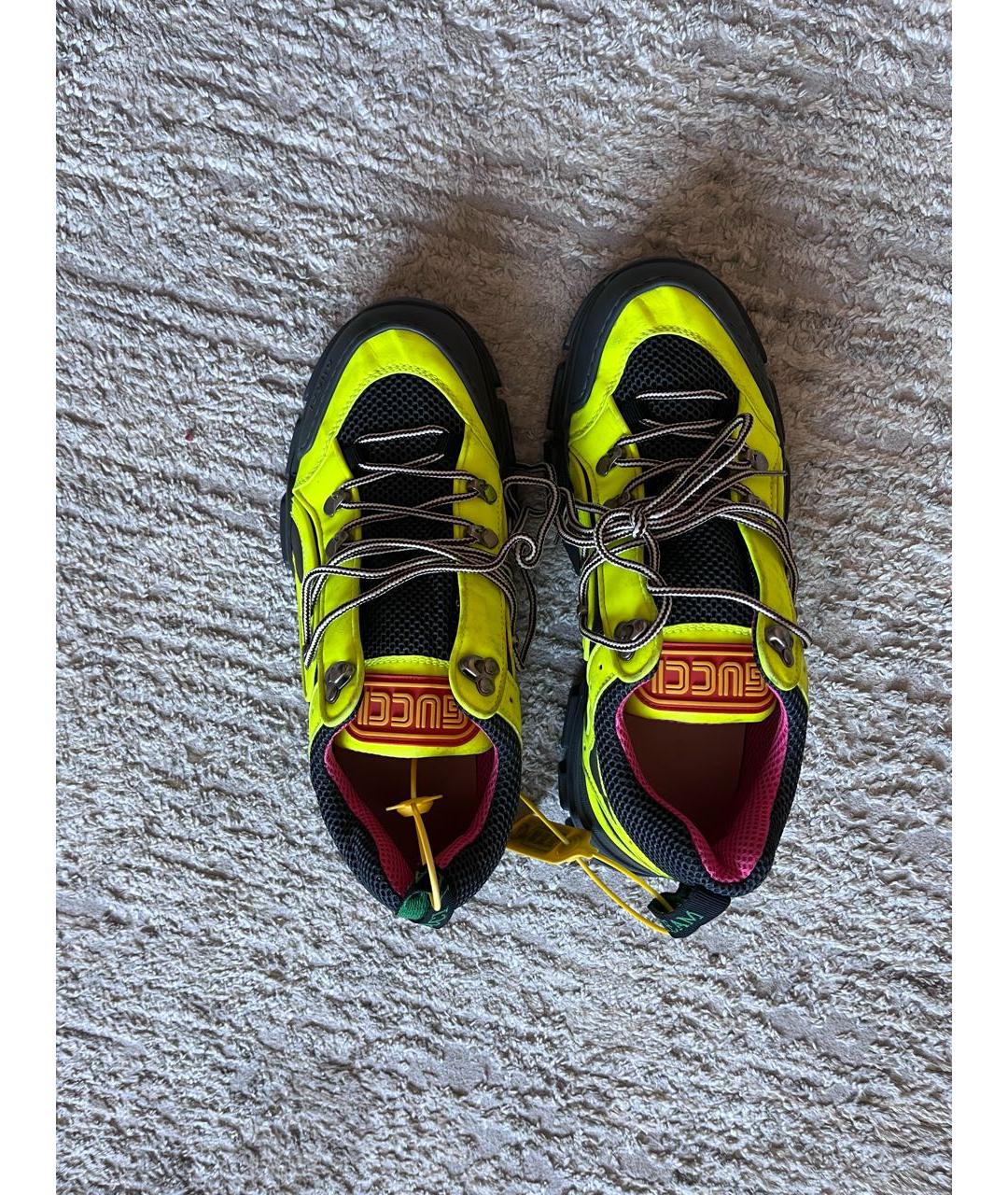 GUCCI Желтые низкие кроссовки / кеды, фото 3