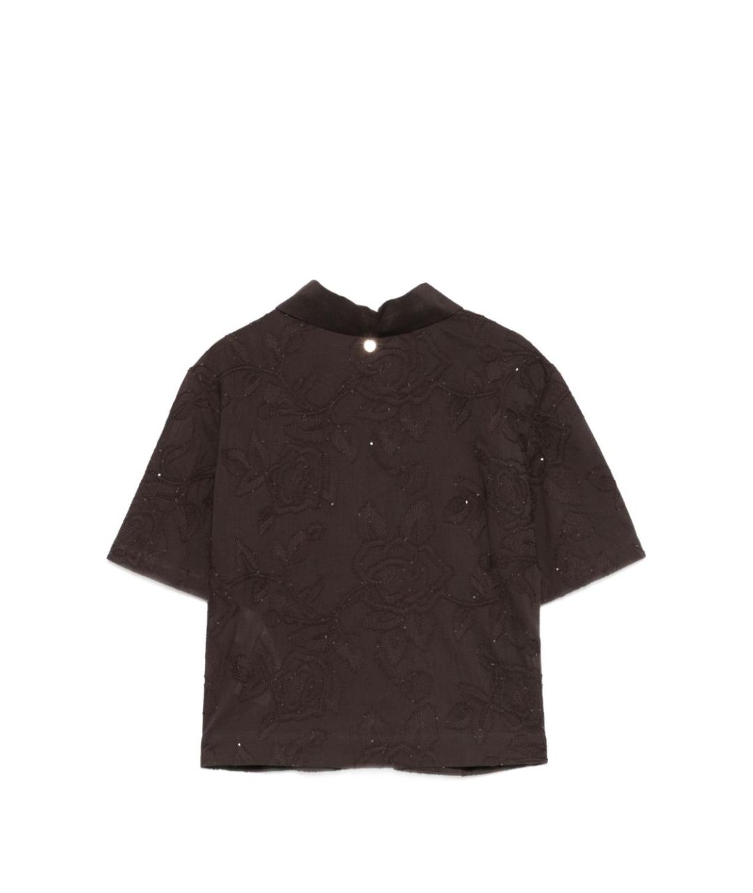 LIU JO Коричневая хлопковая рубашка, фото 3