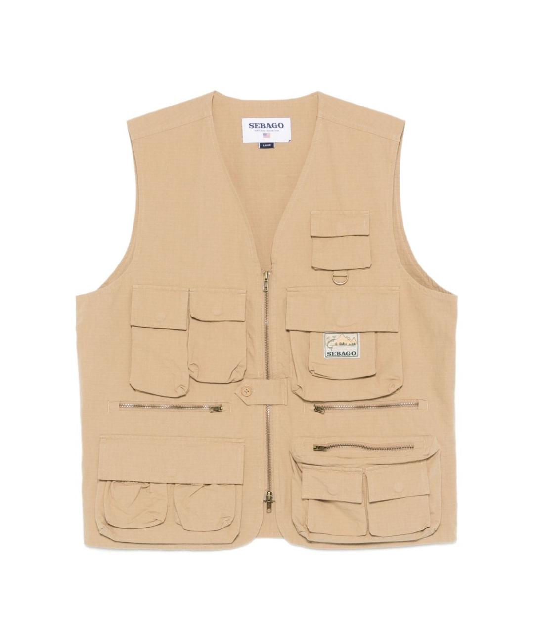 SEBAGO Бежевый хлопковый жилет, фото 1