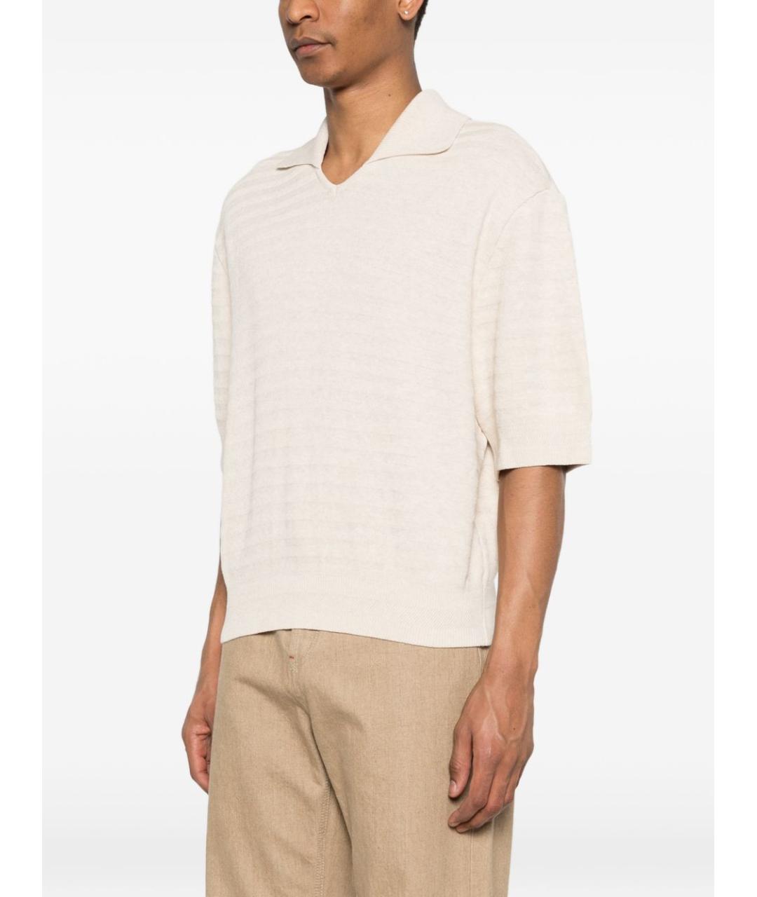 JACQUEMUS Бежевый хлопковый джемпер / свитер, фото 4