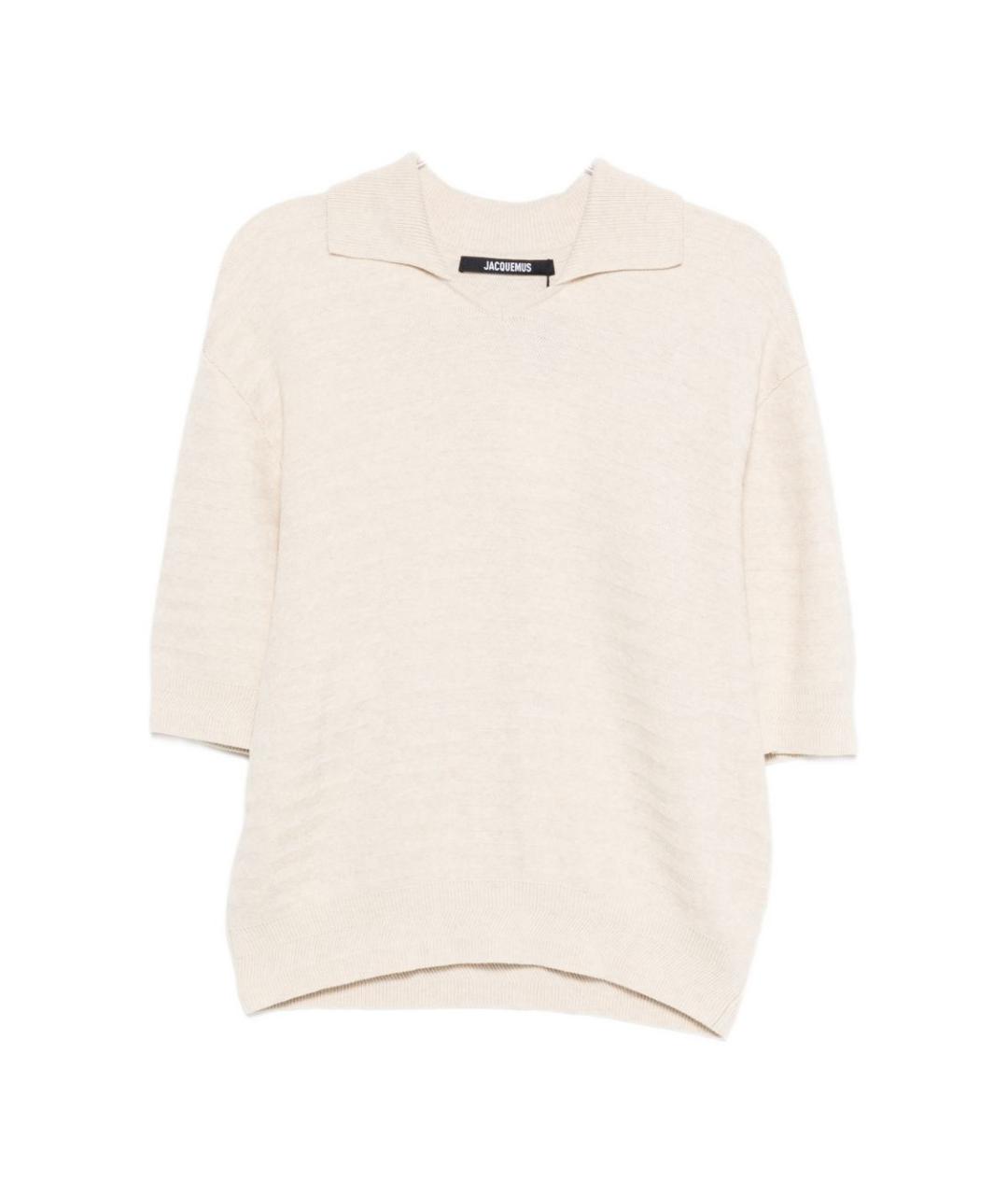 JACQUEMUS Бежевый хлопковый джемпер / свитер, фото 1