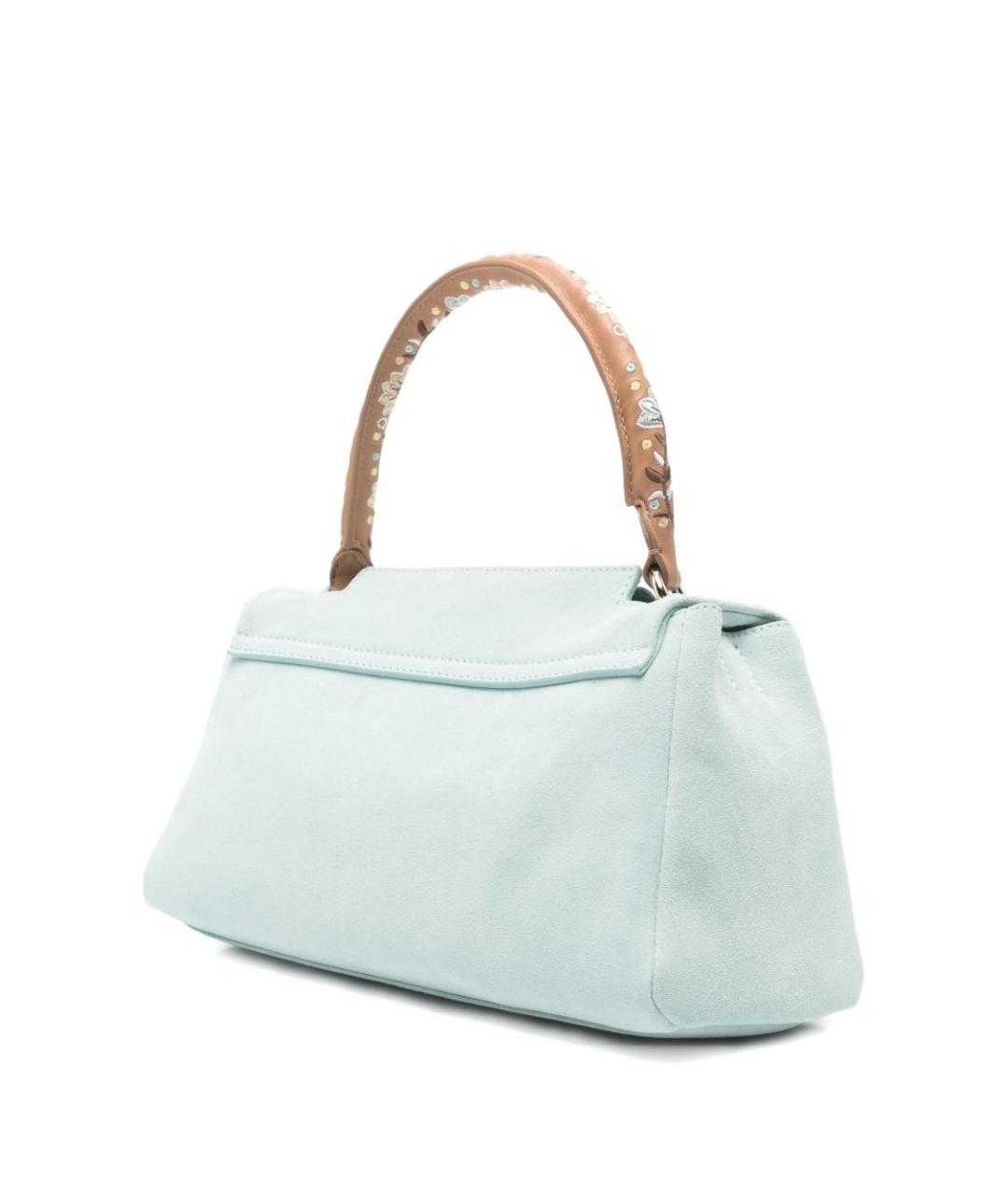 ORCIANI Голубая замшевая сумка с короткими ручками, фото 3