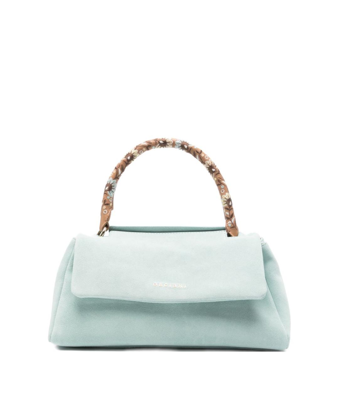 ORCIANI Голубая замшевая сумка с короткими ручками, фото 1