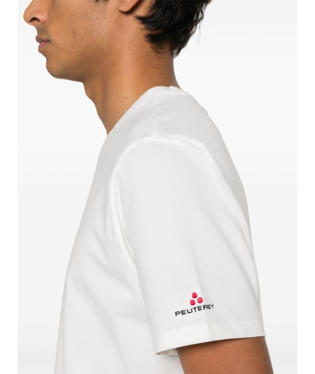 PEUTEREY Белая хлопко-полиэстеровая футболка, фото 4