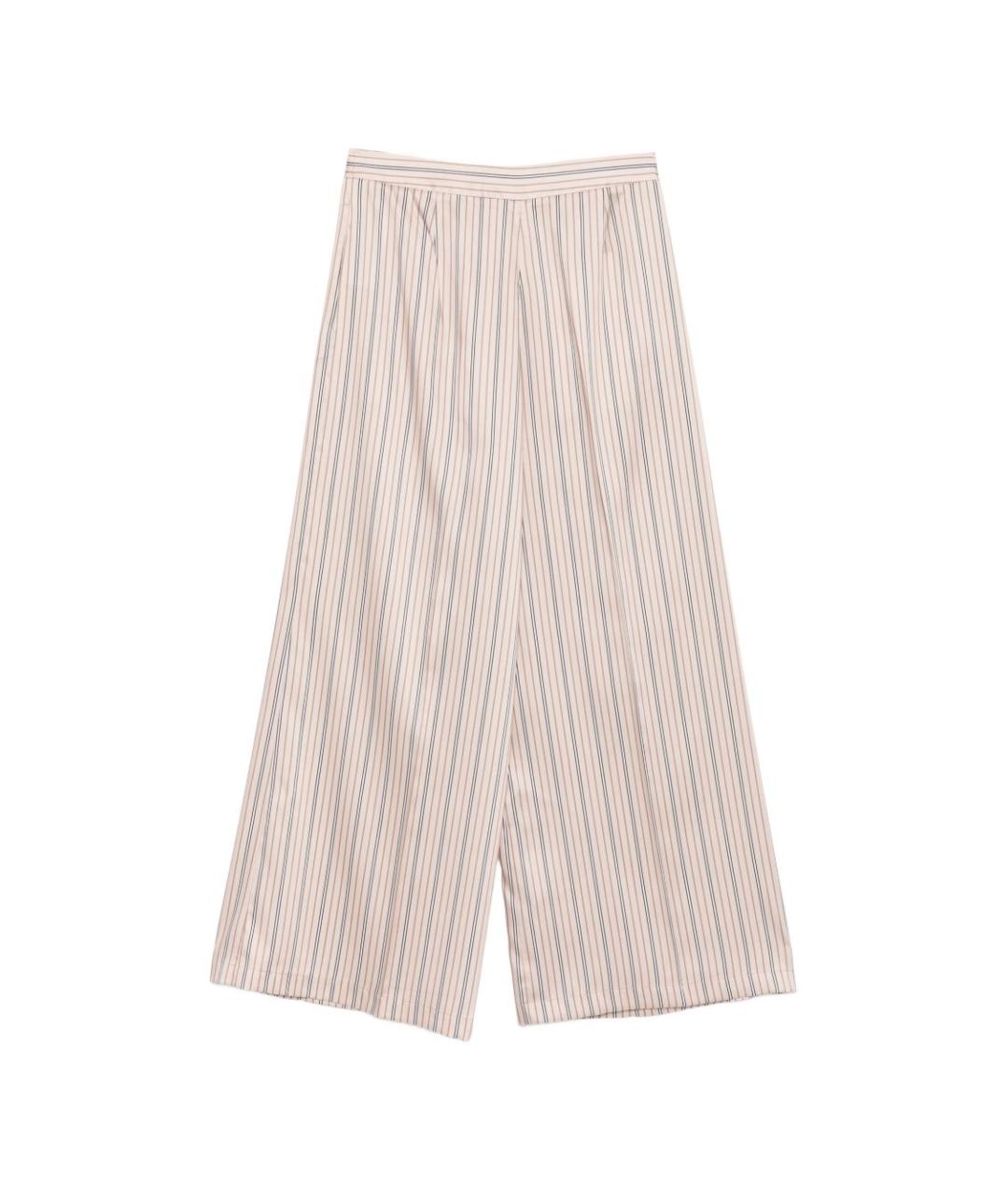 LIU JO Коричневые полиэстеровые прямые брюки, фото 2