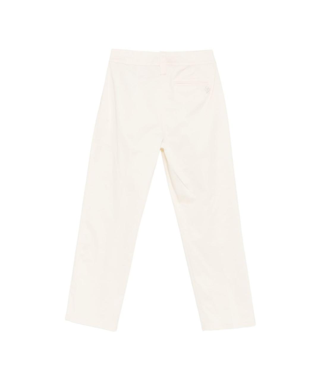 LIU JO Бежевые хлопковые прямые брюки, фото 2