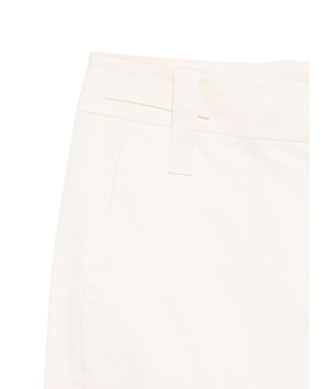 LIU JO Бежевые хлопковые прямые брюки, фото 3